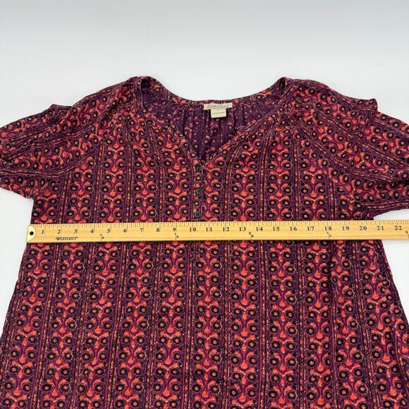 LUCKY BRAND Shirt Womens Size XL Boho Floral Print Relaxed Blouse Casual Top - Picture 7 of 8